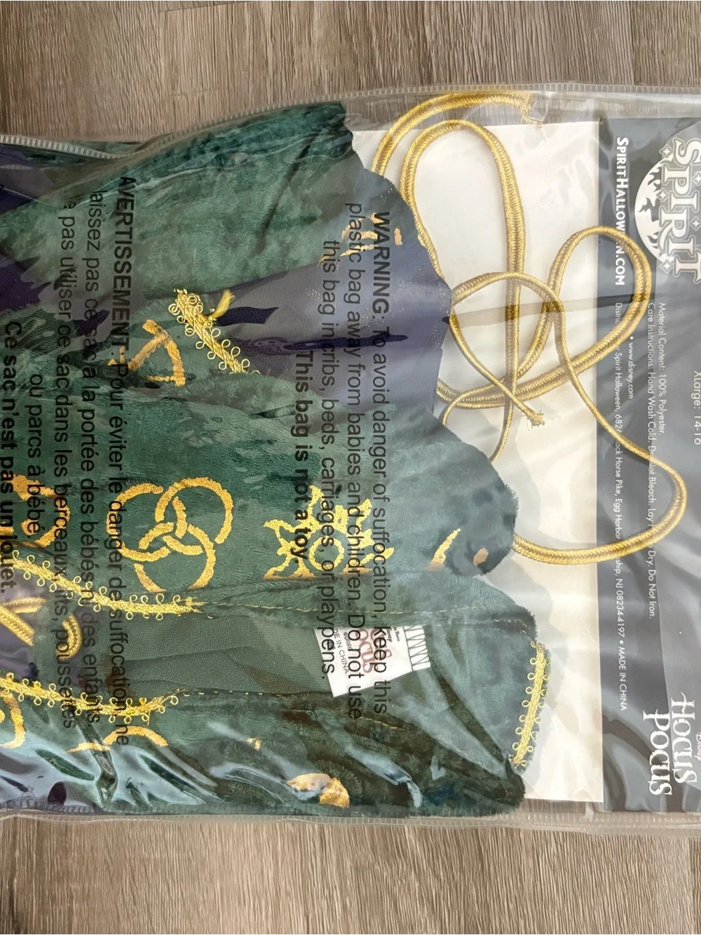 Disney Hocus Pocus Winifred Sanderson Child Costume Dress Size Medium (10-12)